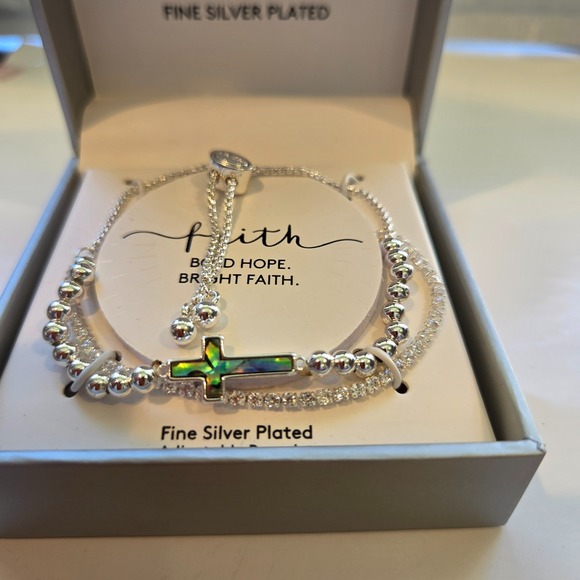 Gratitude & Grace Jewelry - Gratitude & Grace Faith Bracelet Adjustable Fine Silver Plated New
